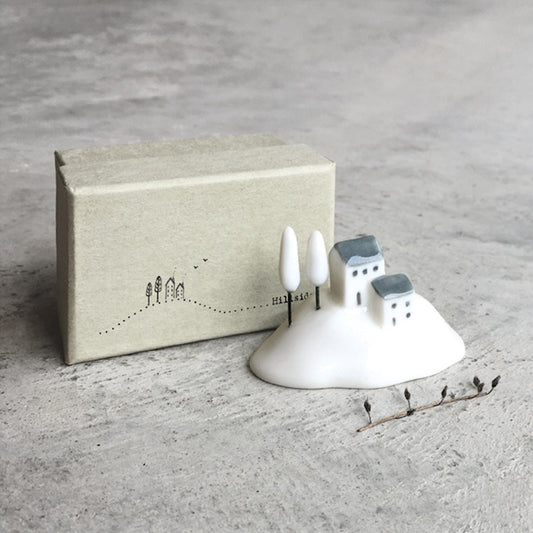 Mini Porcelain House on a Hill in a Box by East of India 