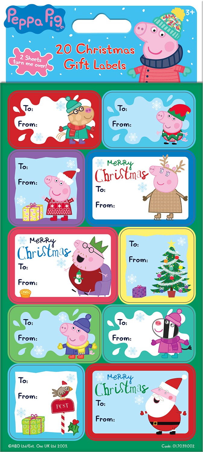 Peppa Pig Christmas Sticky Gift Labels - One Posh Party 