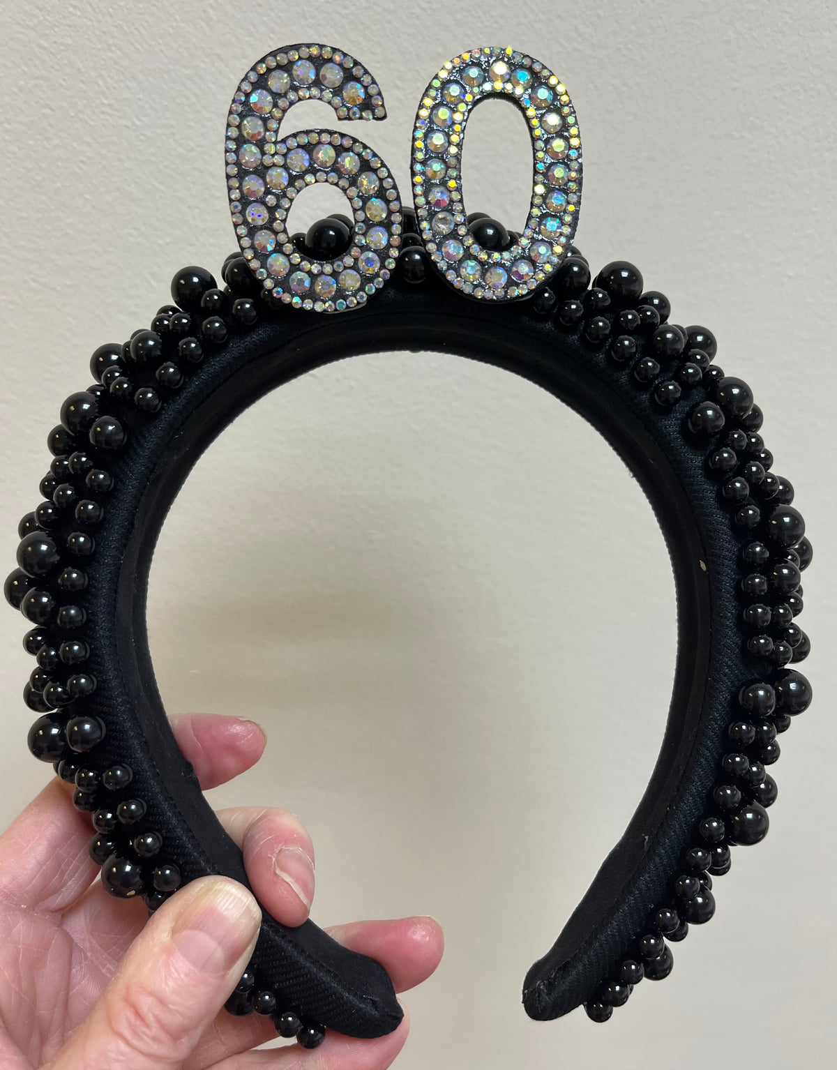 Personalised Black Pearl Birthday Headband Any Age