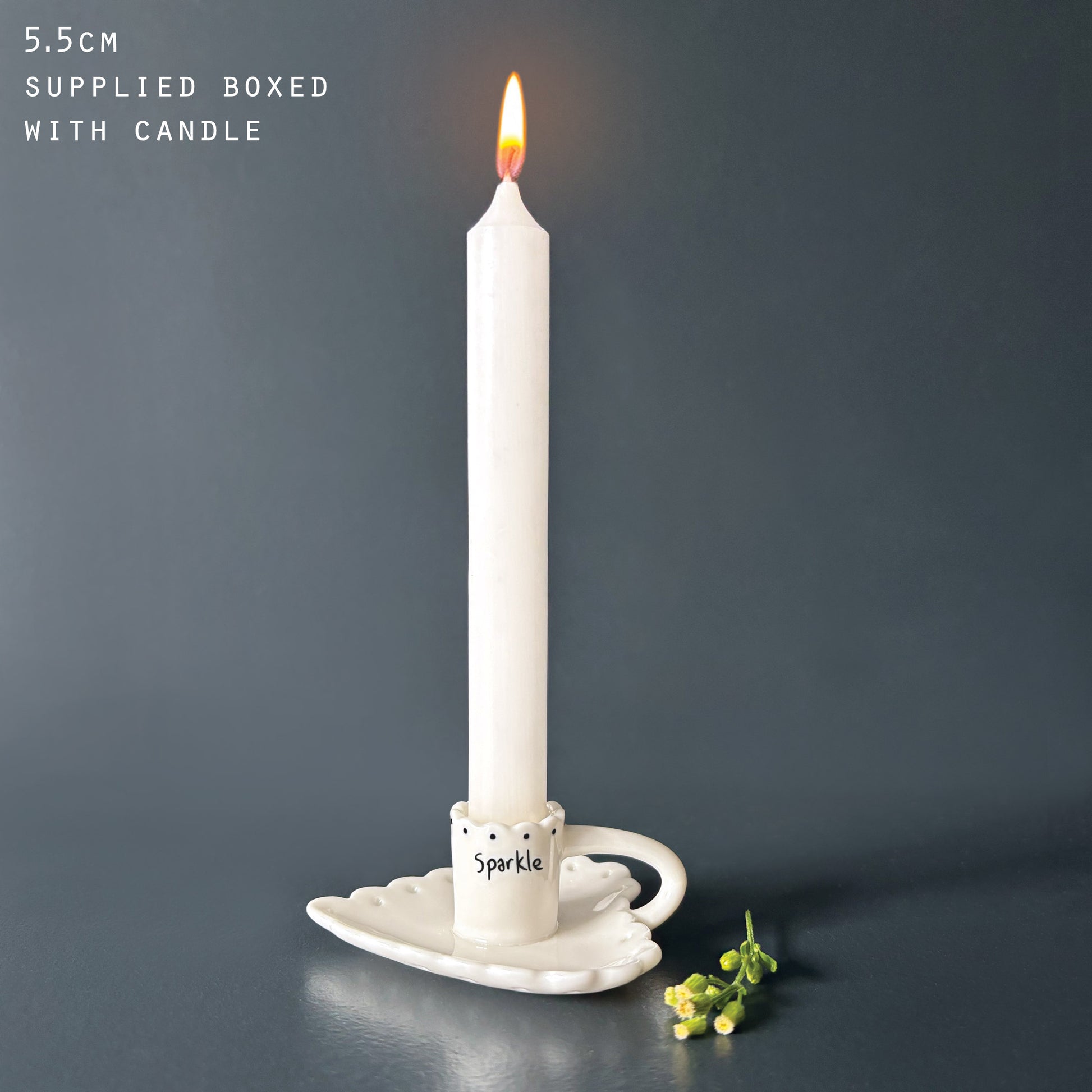 Porcelain Boxed Scalloped Candle Holder - Sparkle by East of India