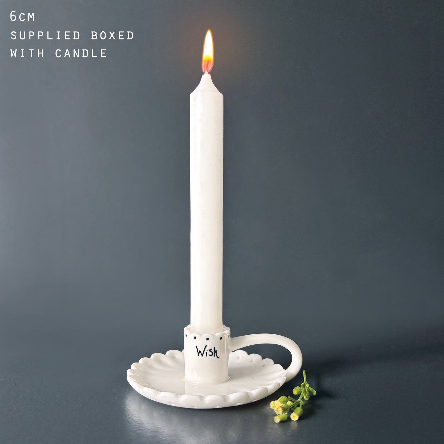 Porcelain Boxed Scalloped Candle Holder - Wish by East of India 