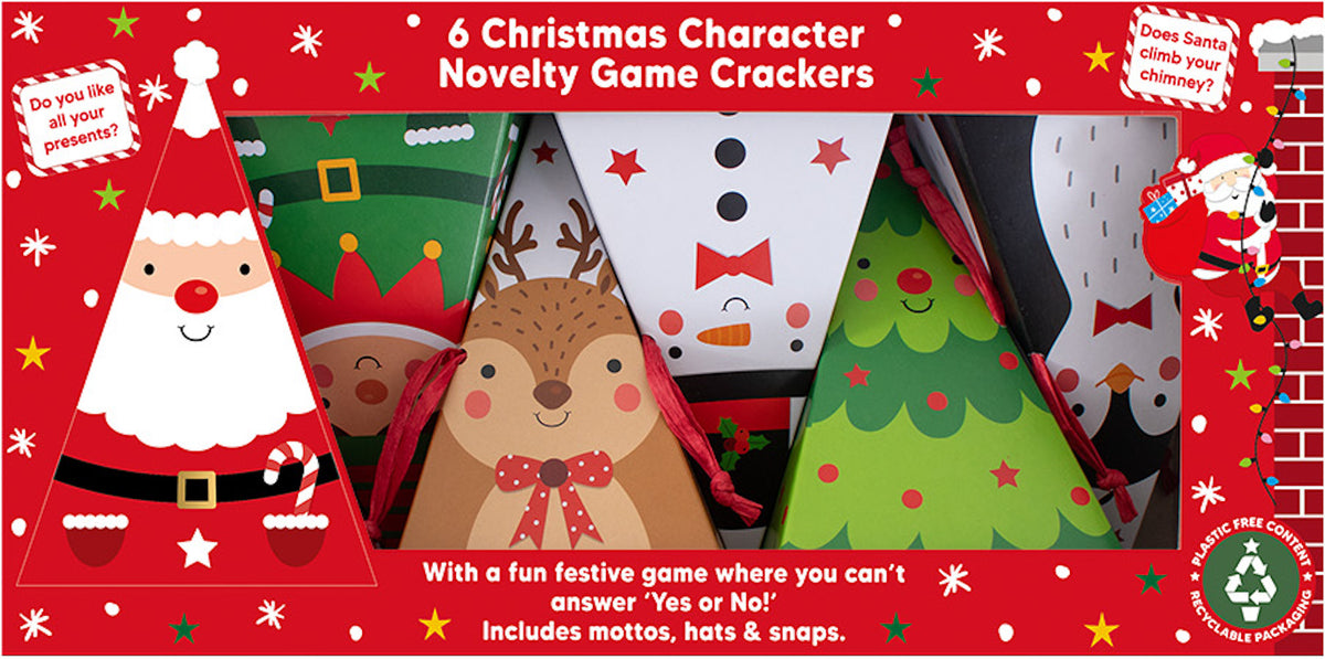 Pyramid Style Christmas Characters Crackers One Posh Party 