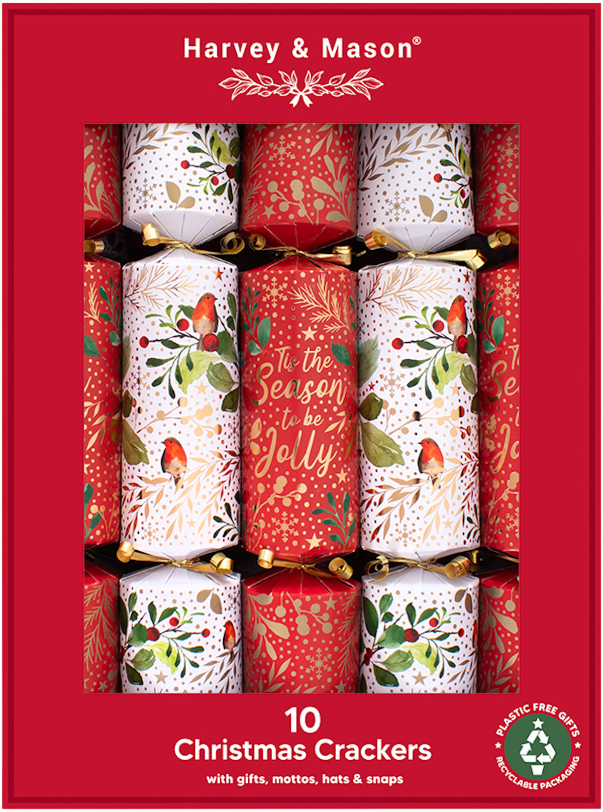 Red Robin Family 14" Christmas Crackers (10 Pack)