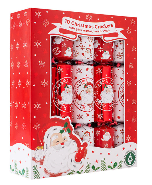 Retro Santa Family 12" Christmas Crackers (10 Pack)