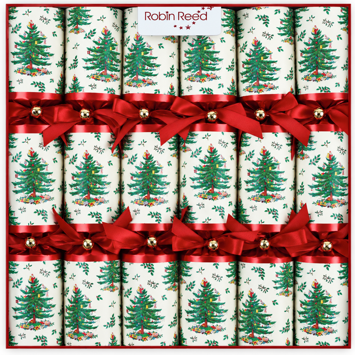 Spode Christmas Tree X-Large 14" Handmade Luxury Christmas Crackers (6 Pack)