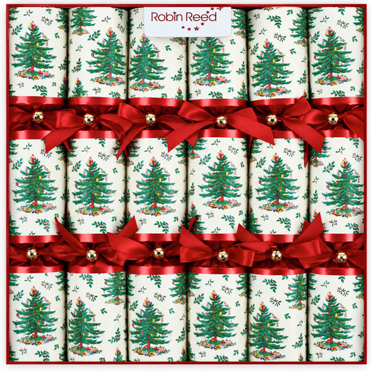 Spode Christmas Tree X-Large 14" Handmade Luxury Christmas Crackers (6 Pack)