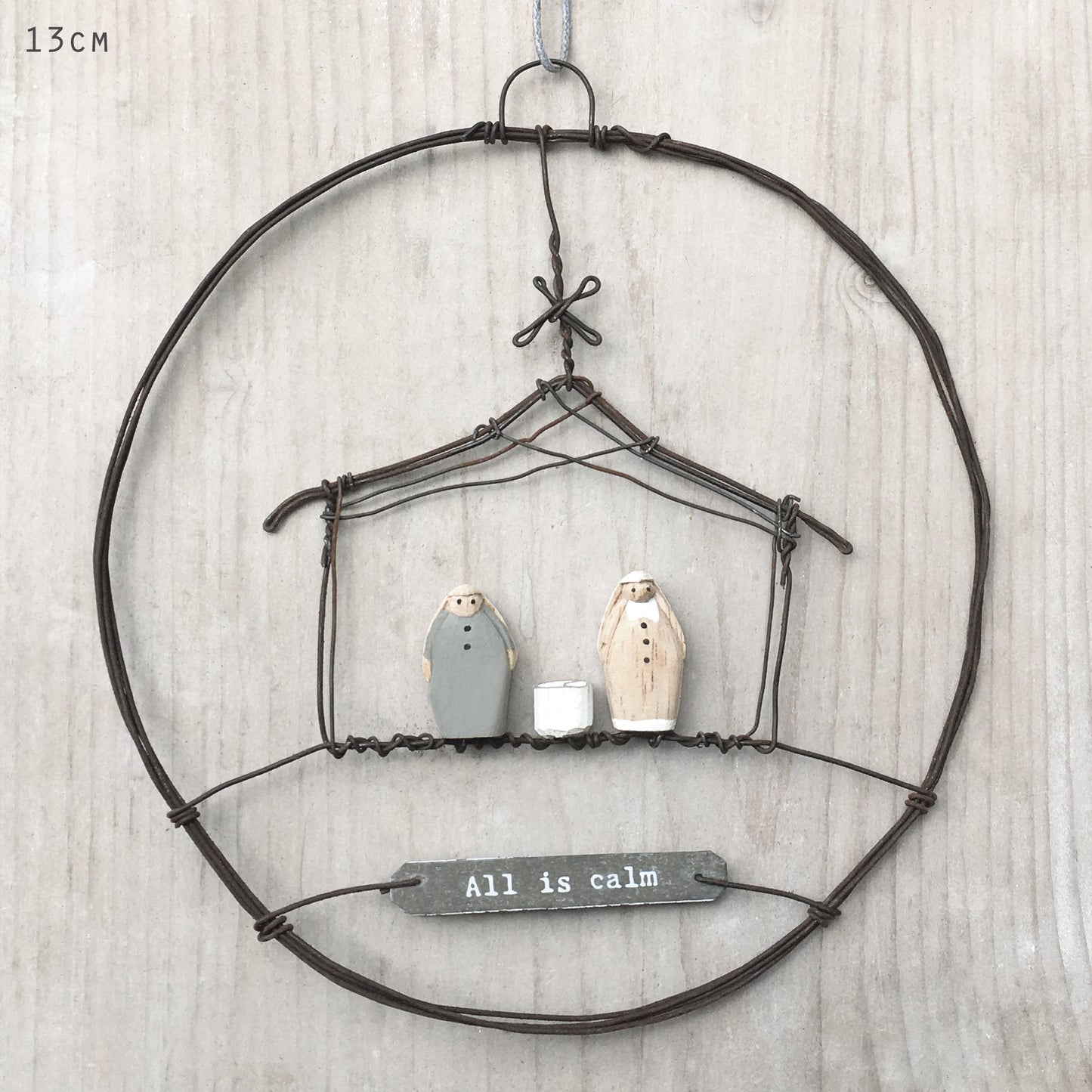 Rusty Wire Wreath with Nativity by East of India 