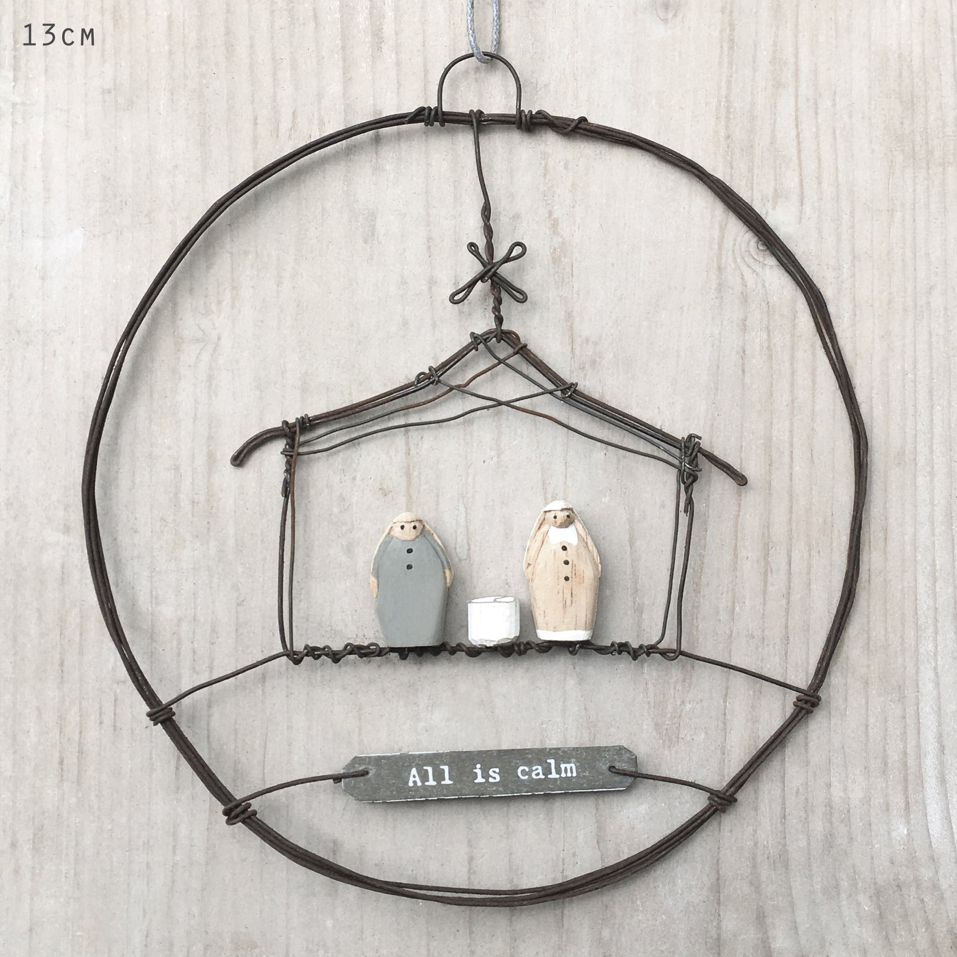 Rusty Wire Wreath with Nativity by East of India 