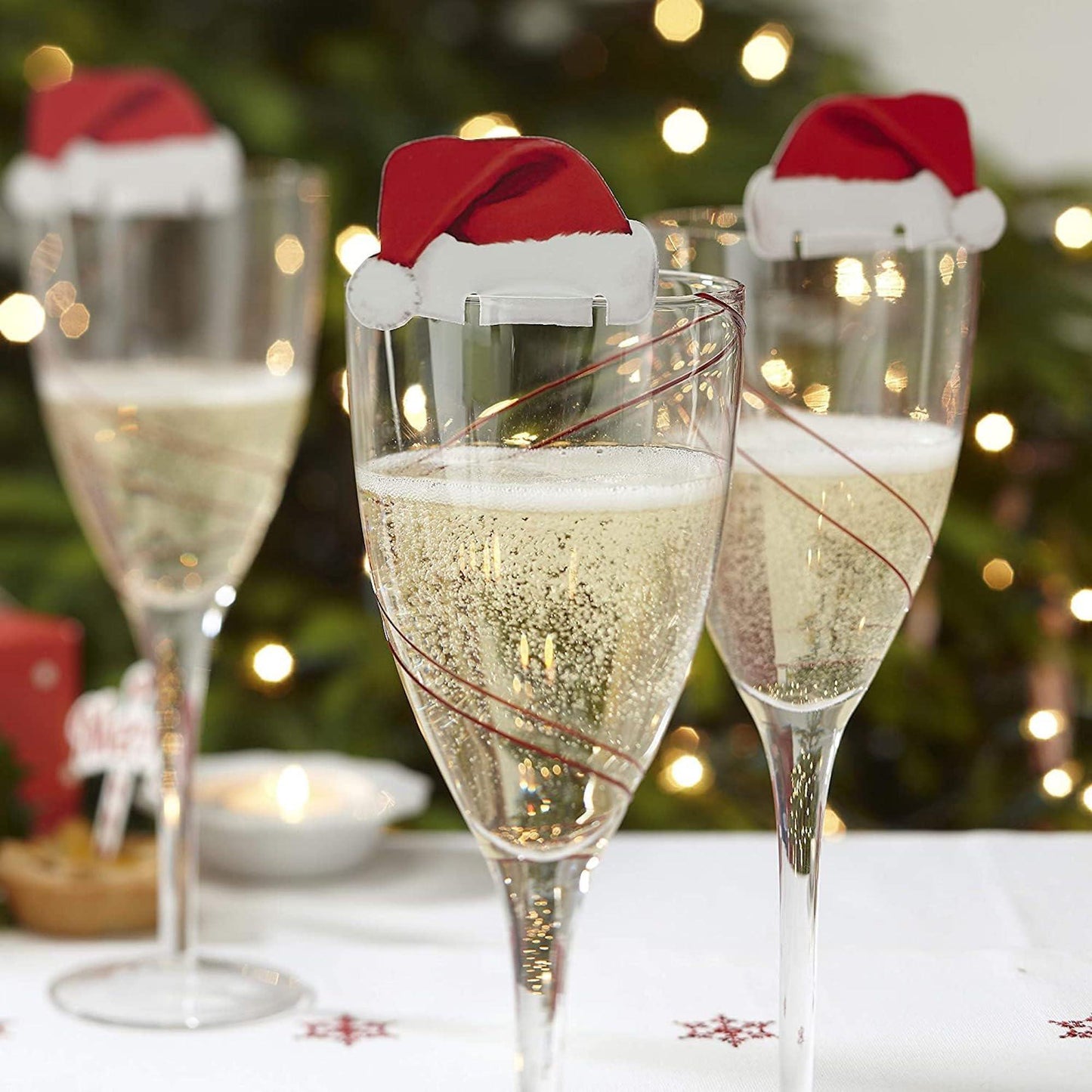 Santa Hat Glass Decorations by One Posh Party 