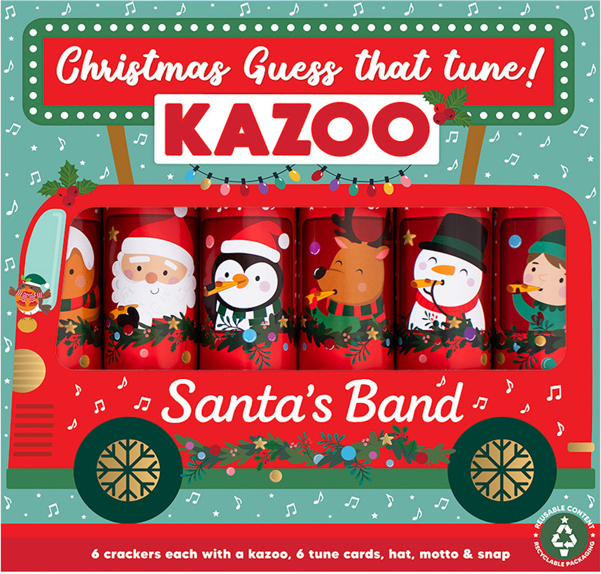 Santa's Band Kazoo Musical Crackers - One Posh Party 
