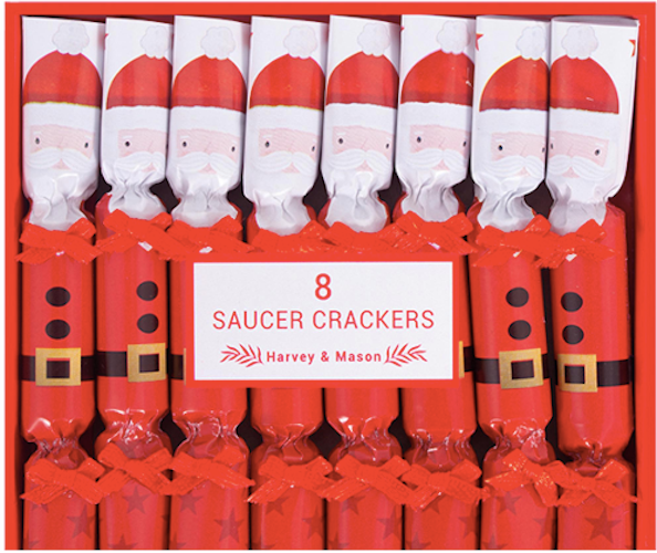 Father Christmas or Nutcracker Mini 12cm Saucer Crackers in 2 Designs (8 Pack)