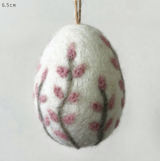 Felted Floral Egg - Spring Summer Easter Decoration, Gift, 4 Colours