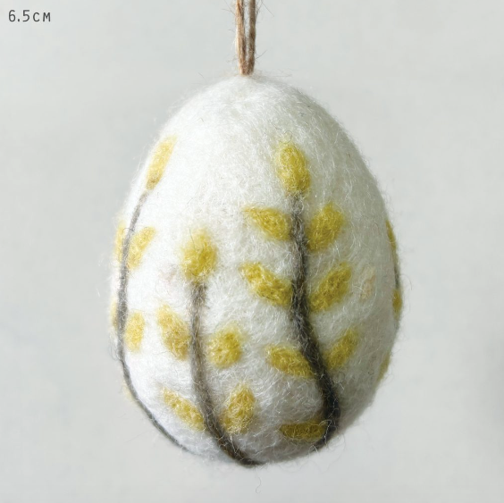 Felted Floral Egg - Spring Summer Easter Decoration, Gift, 4 Colours