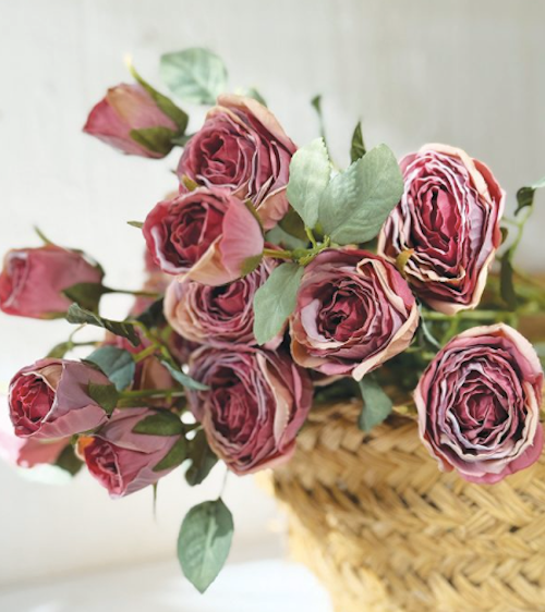 Pastel Peony, Roses and Papaver, Dusky Pink and White Mix Faux Flowers