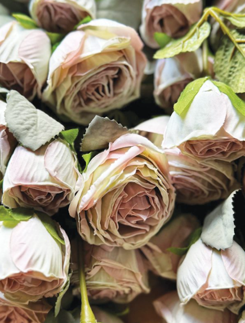 Pastel Peony, Roses and Papaver, Dusky Pink and White Mix Faux Flowers
