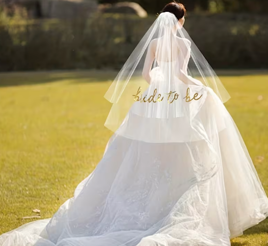 Printed Bride To Be Bachelorette Hen Party White Soft Tulle Veil
