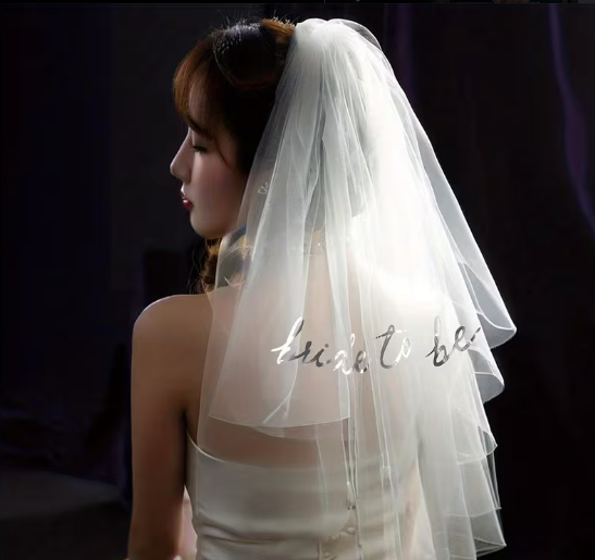 Printed Bride To Be Bachelorette Hen Party White Soft Tulle Veil