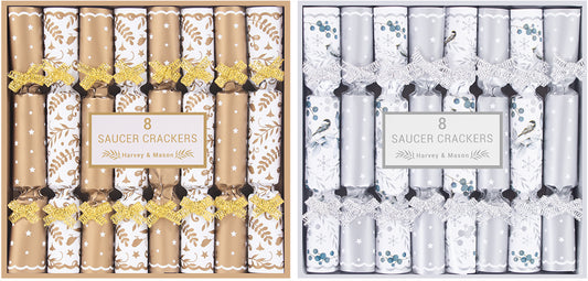 Silver and Gold Saucer Crackers by Harvey and Mason