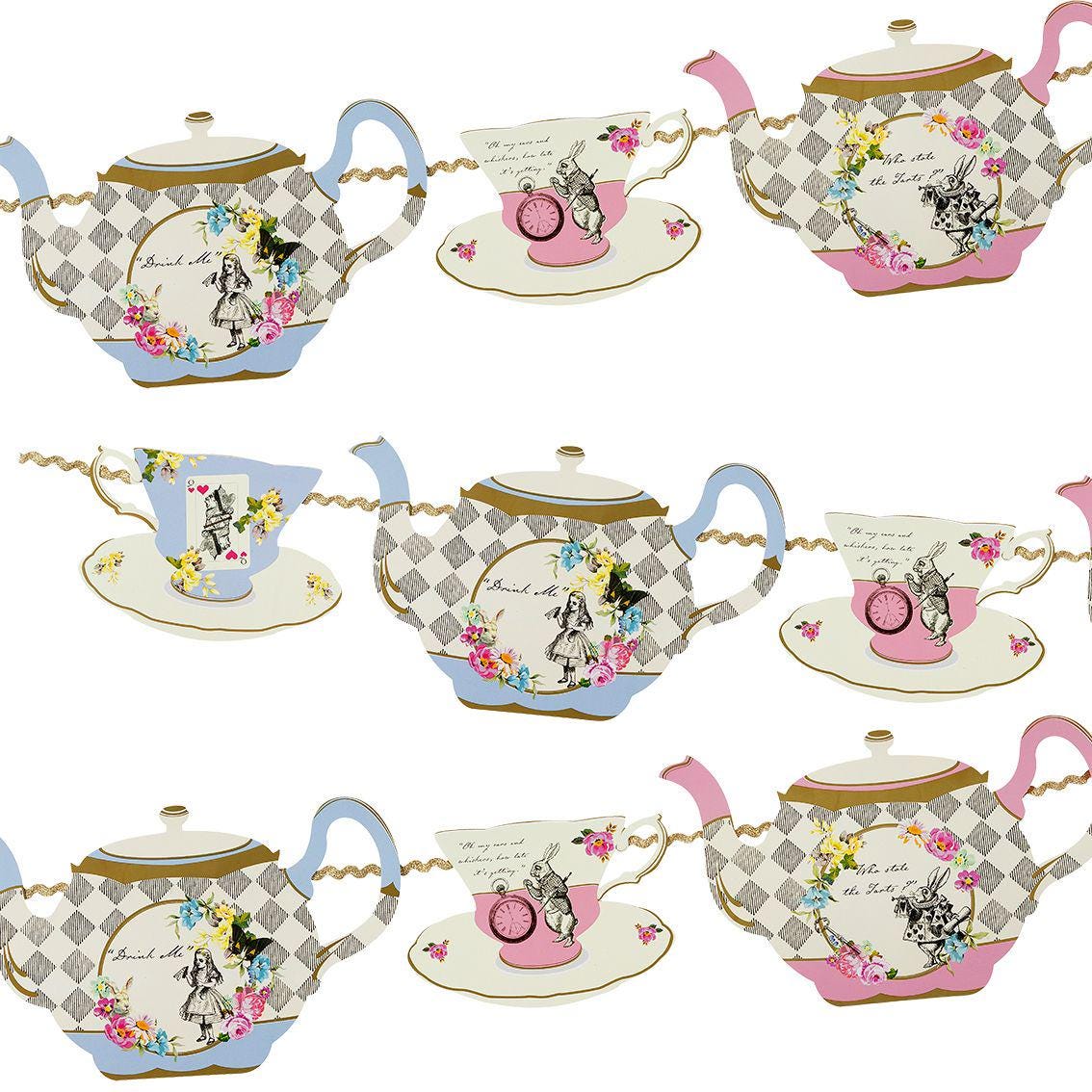 Truly Alice Teapot Bunting by Talking Tables