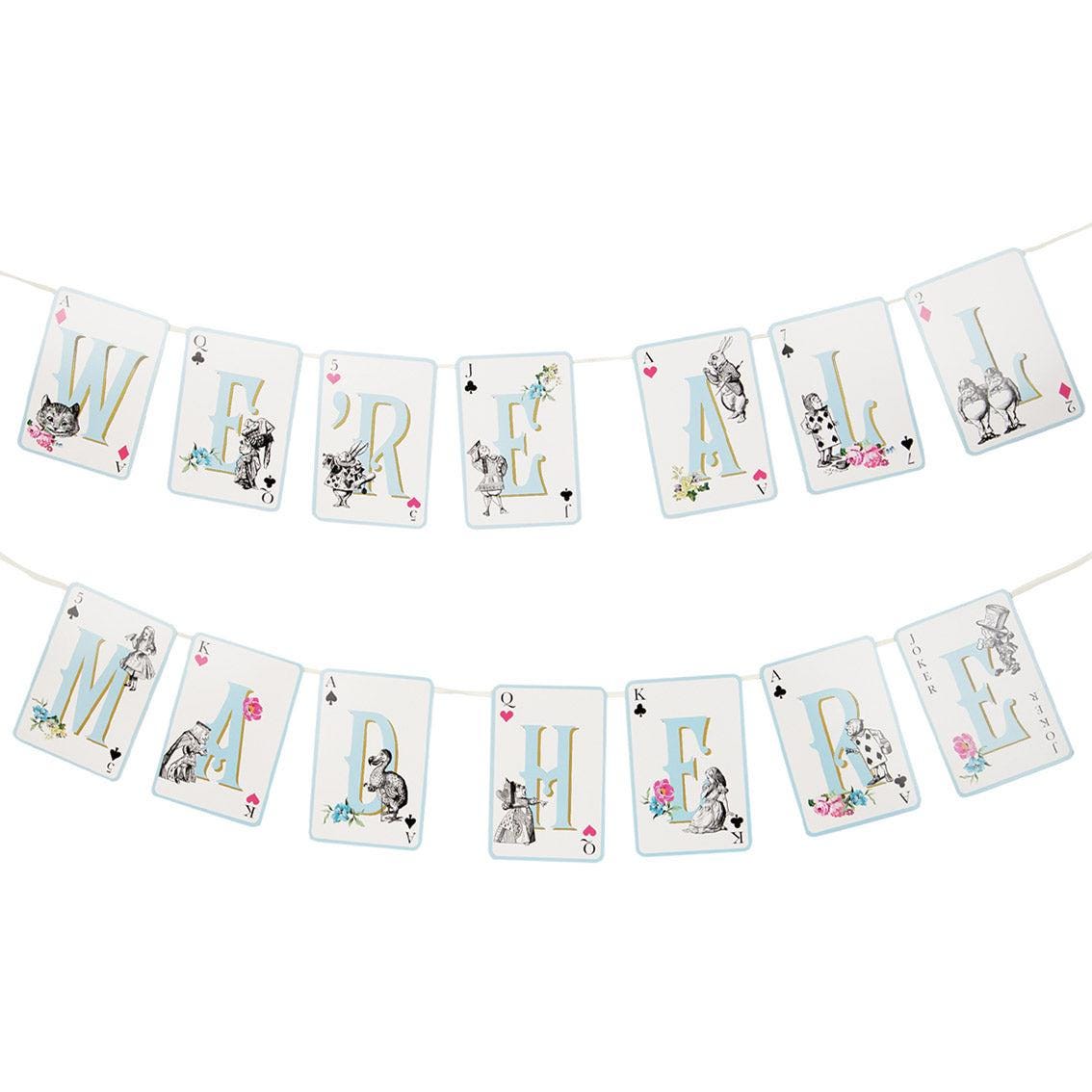 Truly Alice We're All Mad Here Party Bunting by Talking Tables
