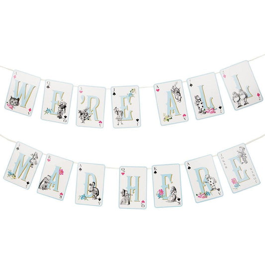 Truly Alice We're All Mad Here Party Bunting by Talking Tables