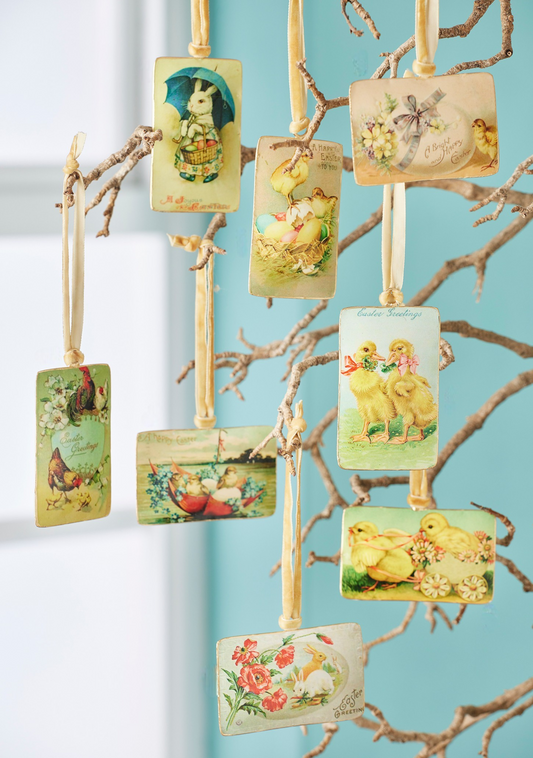 Vintage Easter Card Hanging Decorations  by Namaste