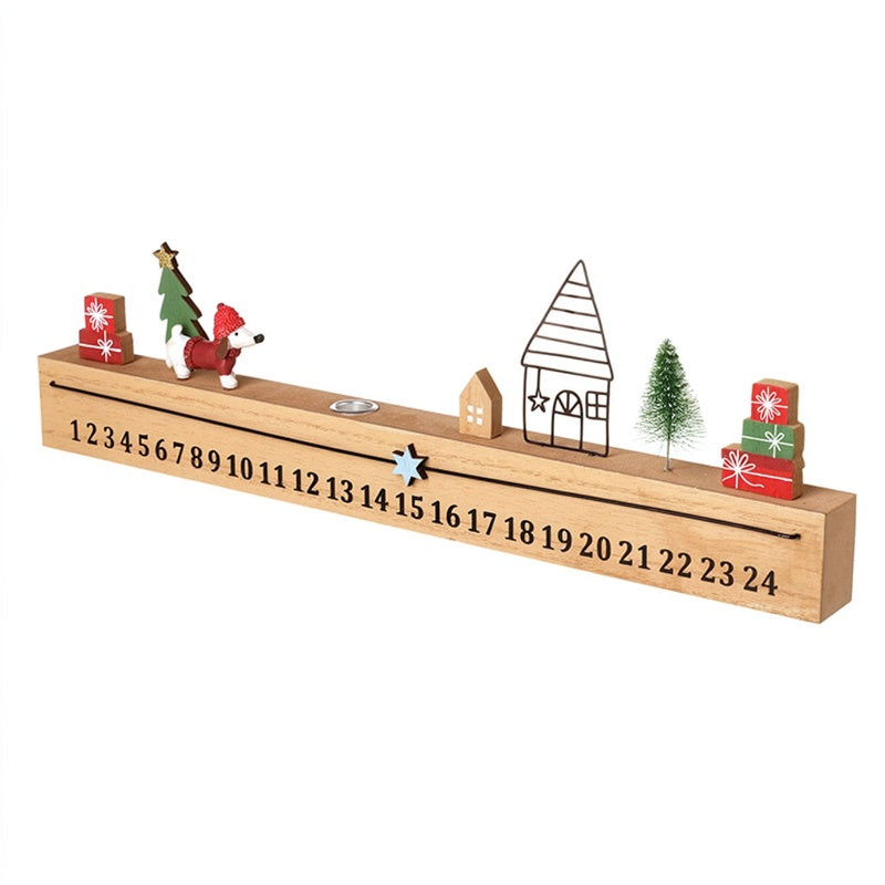 Wooden Christmas Countdown Ruler Dachshund One Posh Party 