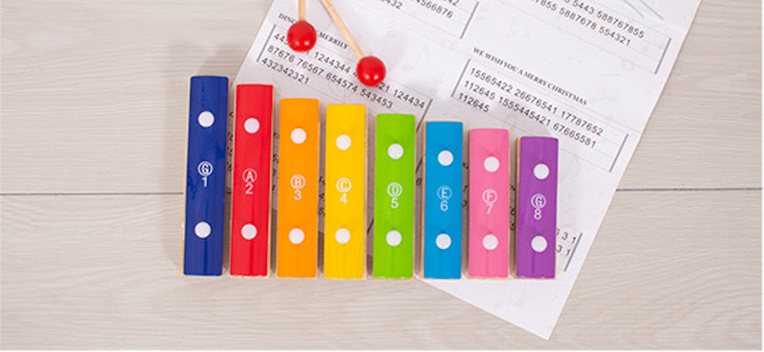 Festive Rainbow Xylophone Musical Luxury 12" Christmas Crackers (8 Pack)