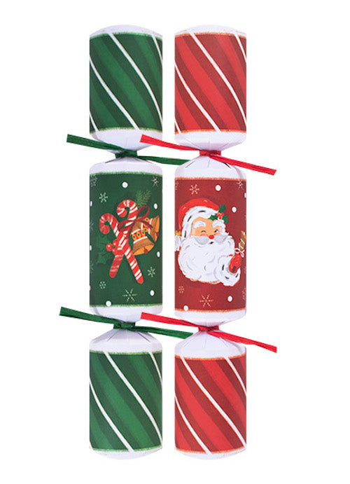 Santa's Jingle Bells Musical Hand Bells Luxury 12" Christmas Crackers (8 Pack)