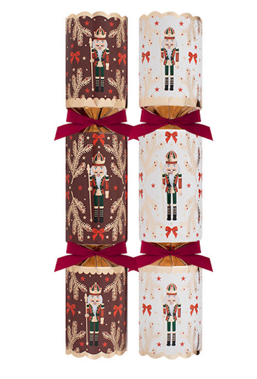 Deluxe Burgundy Nutcracker Extra Large 13.5" Christmas Crackers (6 Pack)