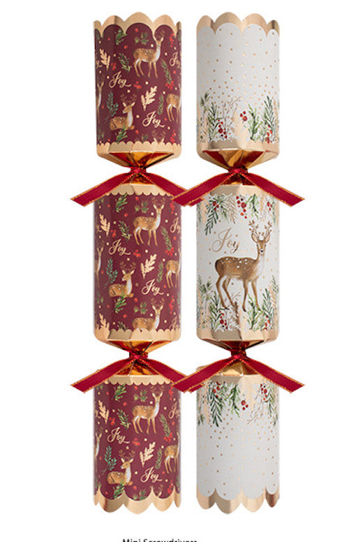 Premium Burgundy Deer Large 12.5" Christmas Crackers (8 Pack)