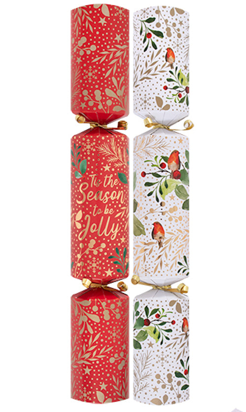 Red Robin Family 14" Christmas Crackers (10 Pack)