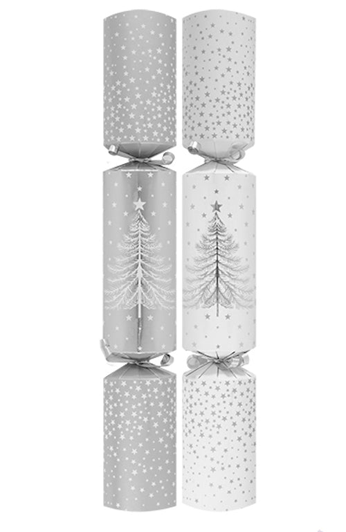 Silver Trees Family 14" Christmas Crackers (10 Pack)