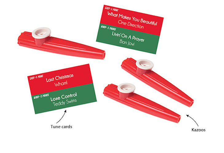 Santa's Band Musical Kazoo 12" Christmas Crackers Festive Family Fun (6 Pack)