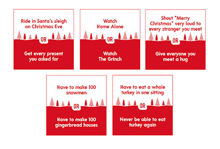 Pyramid Style Christmas Tree Would You Rather Game Crackers (6 Pack)