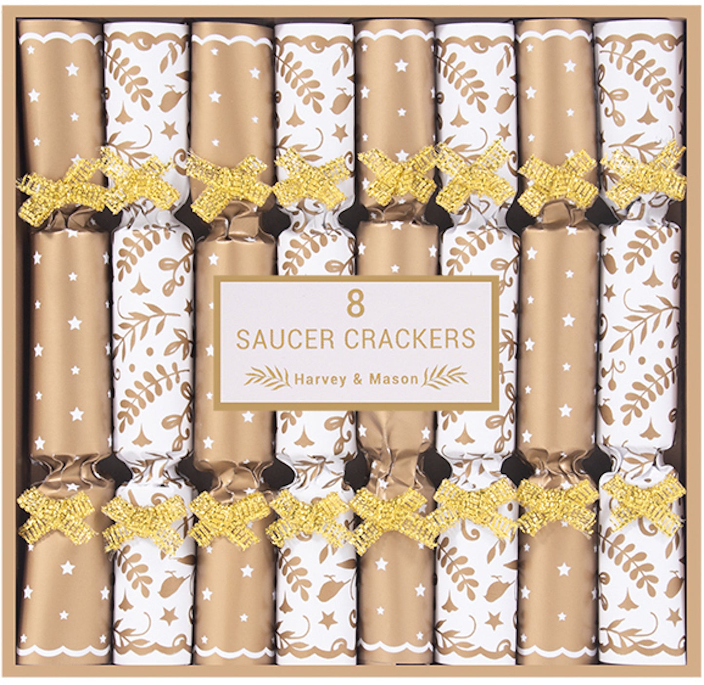 Gold or Silver Garden Birds Mini 12cm Saucer Crackers in 2 Designs (8 Pack)