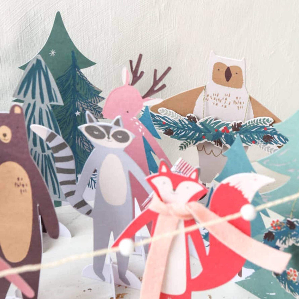 CHRISTMAS Woodland Creatures Paper Play 3D Advent Calendar