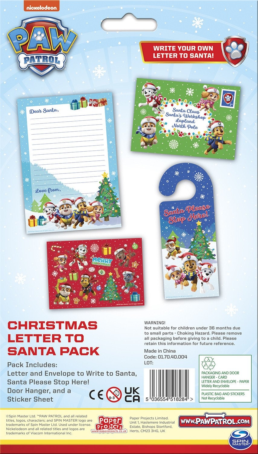 PAW PATROL Christmas Letter to Santa Pack