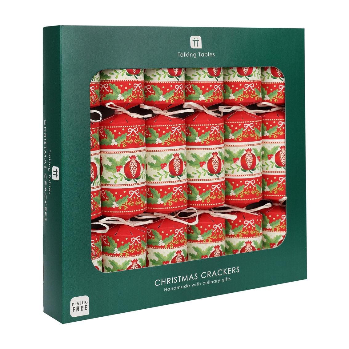 Folklore Red Handmade Luxury Christmas Crackers (6 Pack)