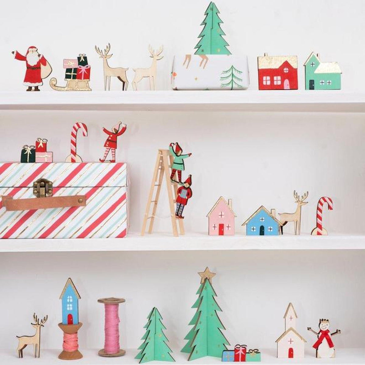Luxury Wooden North Pole Festive Village Advent Calendar