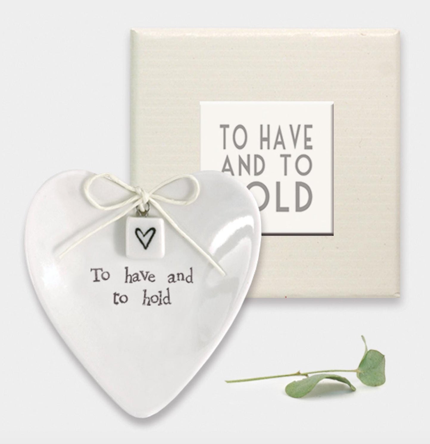 To Have and To Hold Porcelain Heart Shaped Boxed Ring Dish
