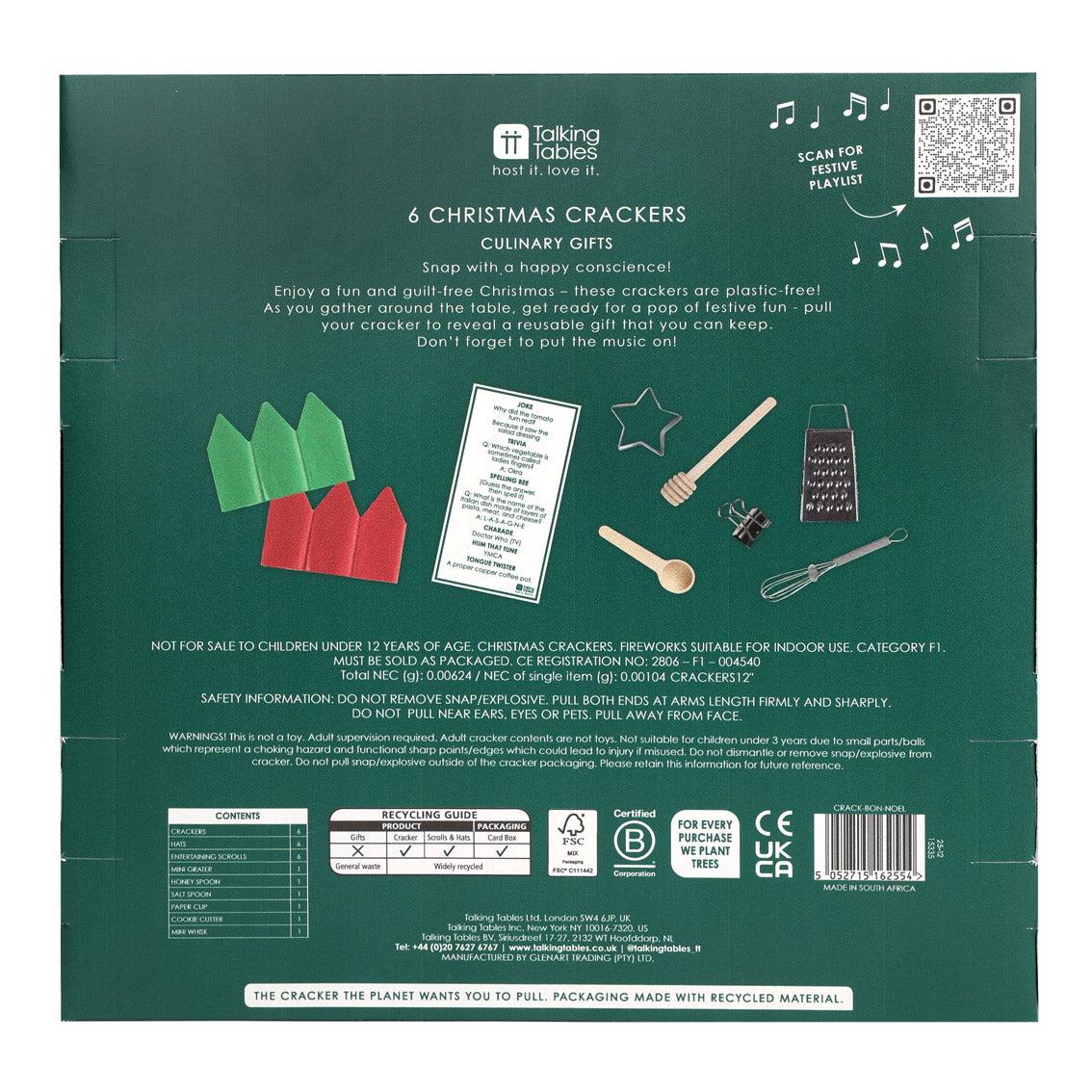 Bon Noel Luxury Eco Friendly Christmas Crackers (6 Pack)