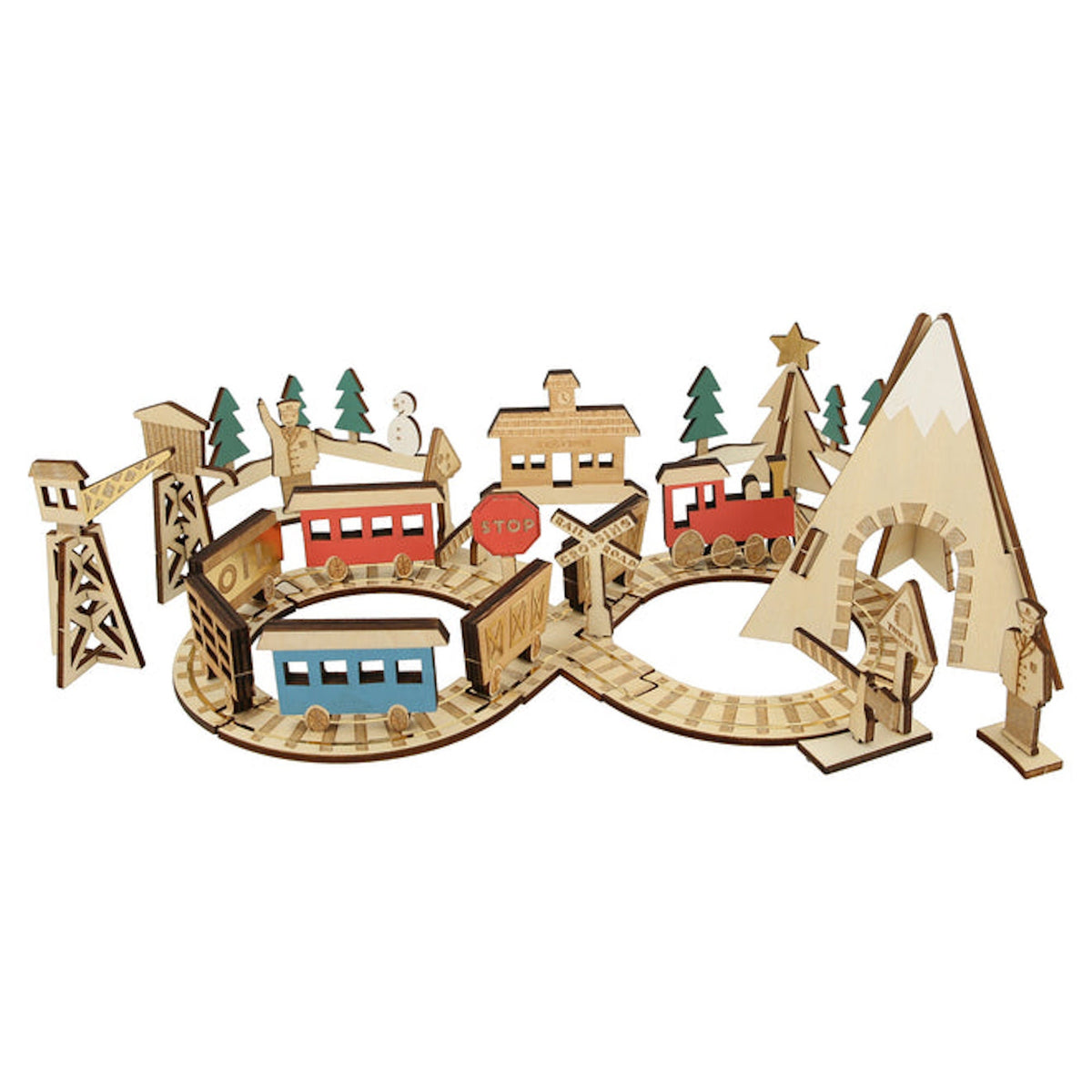 Luxury Wooden Railway Train Advent Calendar Suitcase