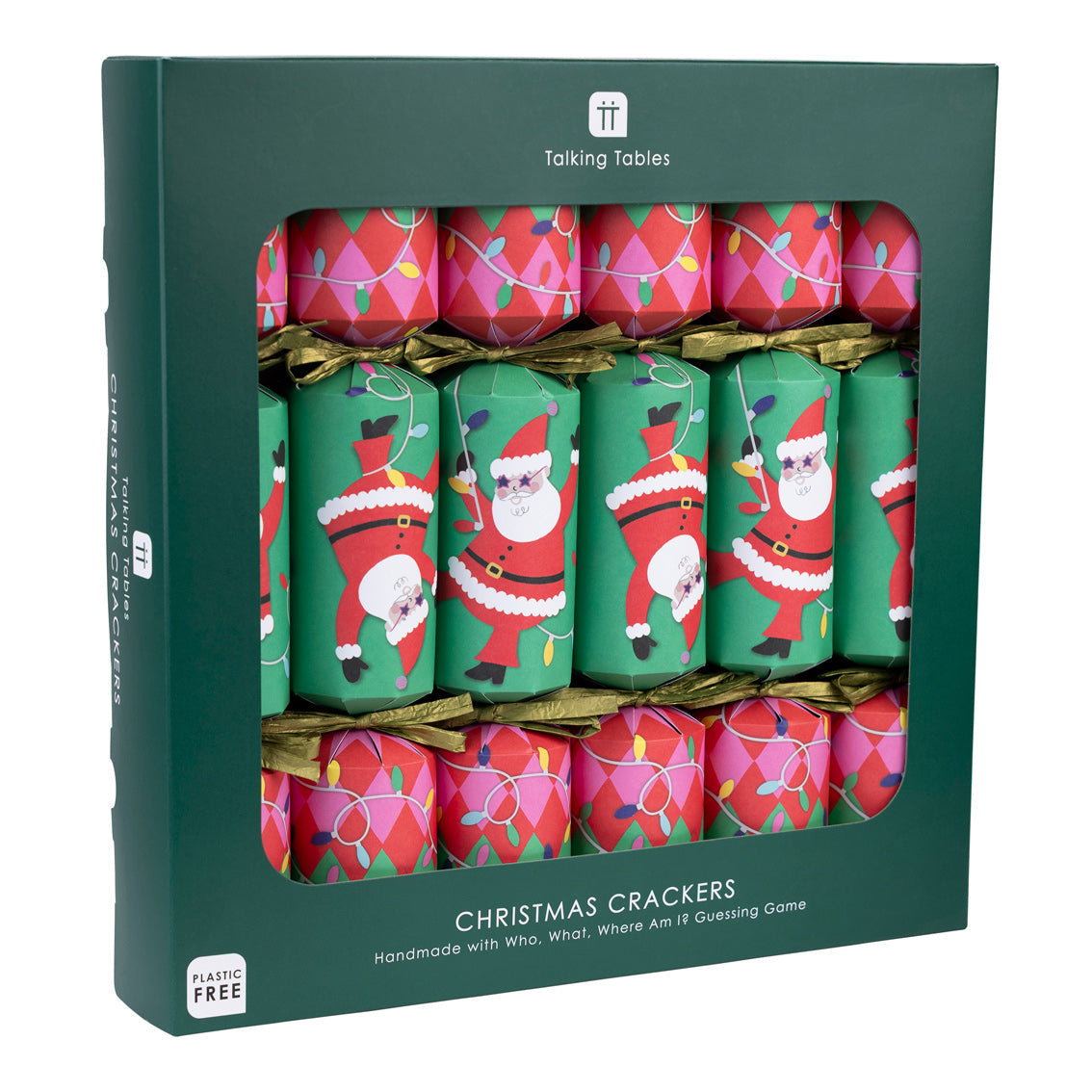 Fun Guy Santa Who Am I Eco Friendly Handmade Christmas Crackers (6 Pack)