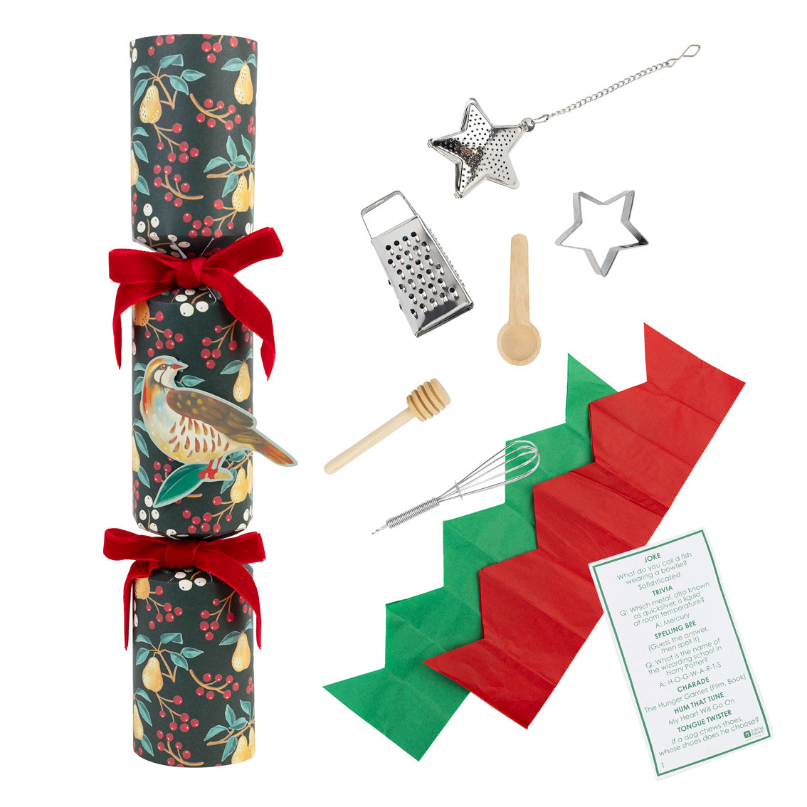 Partridge and Pear Handmade Luxury Christmas Crackers (6 Pack)