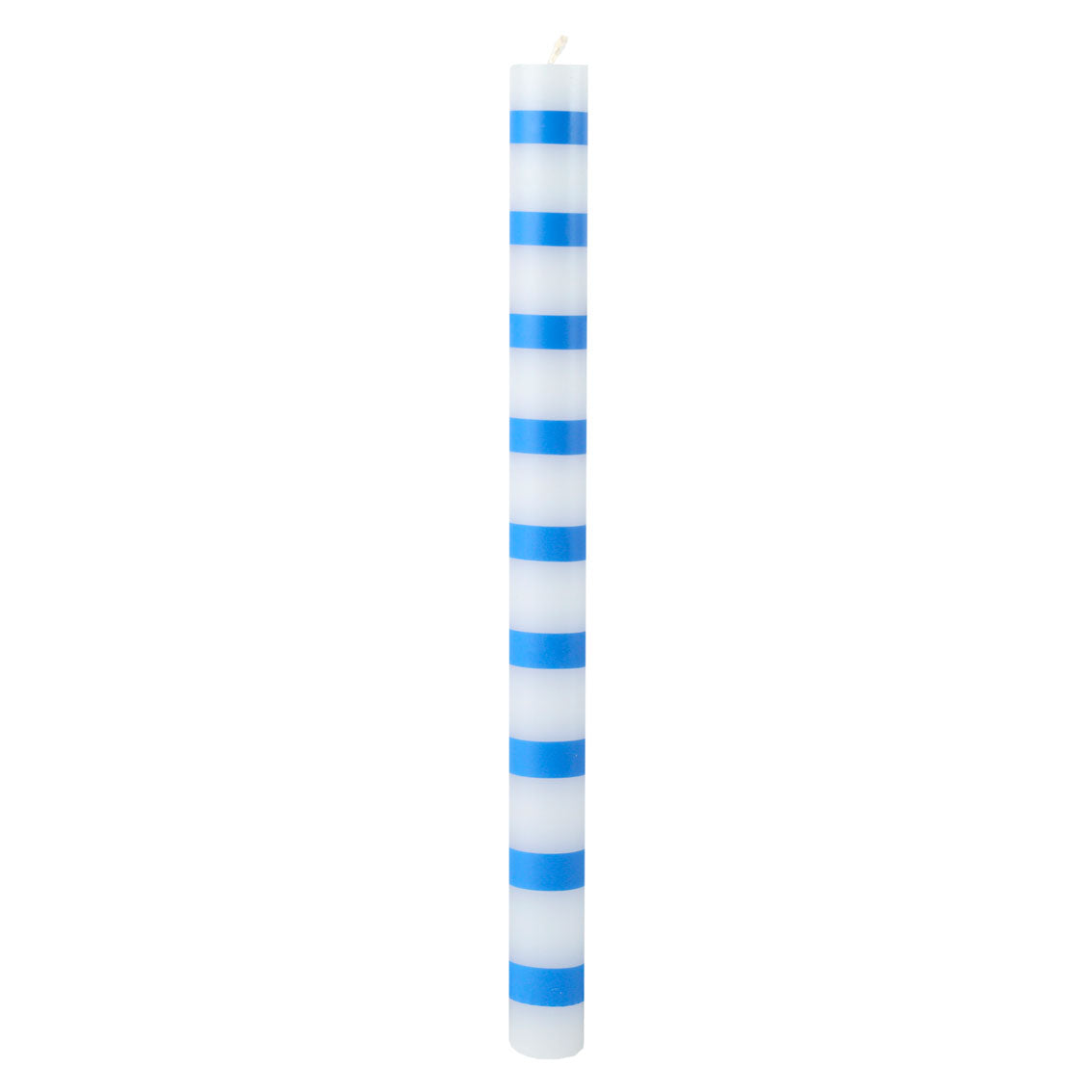 Blue Striped Tall Dinner Candles