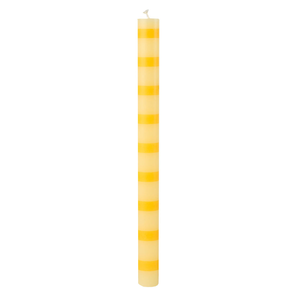 Yellow Striped Tall Dinner Candles