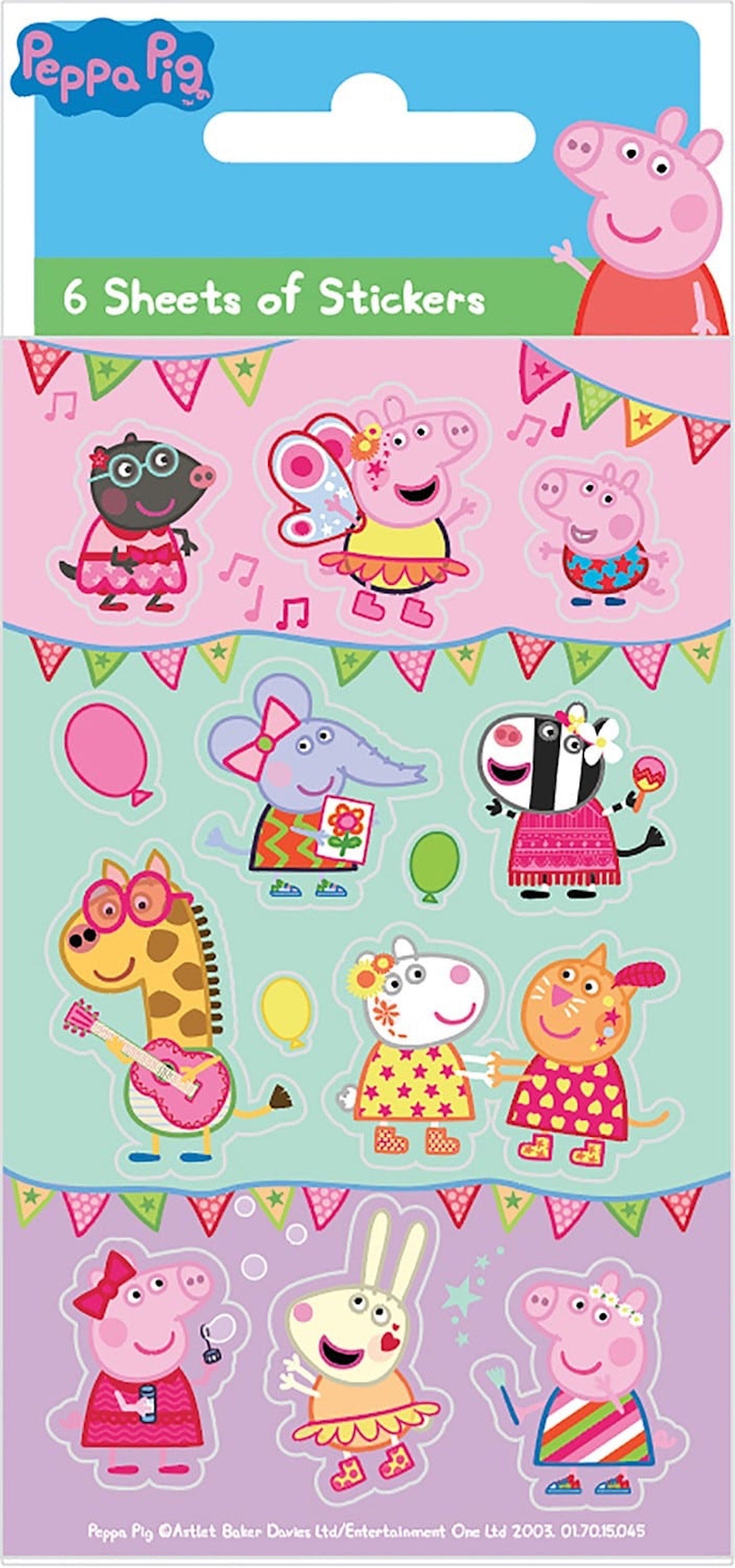 Peppa Pig Carnival Pink Party Stickers (6 Sheets)