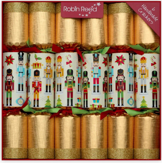 Traditional Nutcracker Large Handmade Luxury Christmas Crackers (6 Pack)