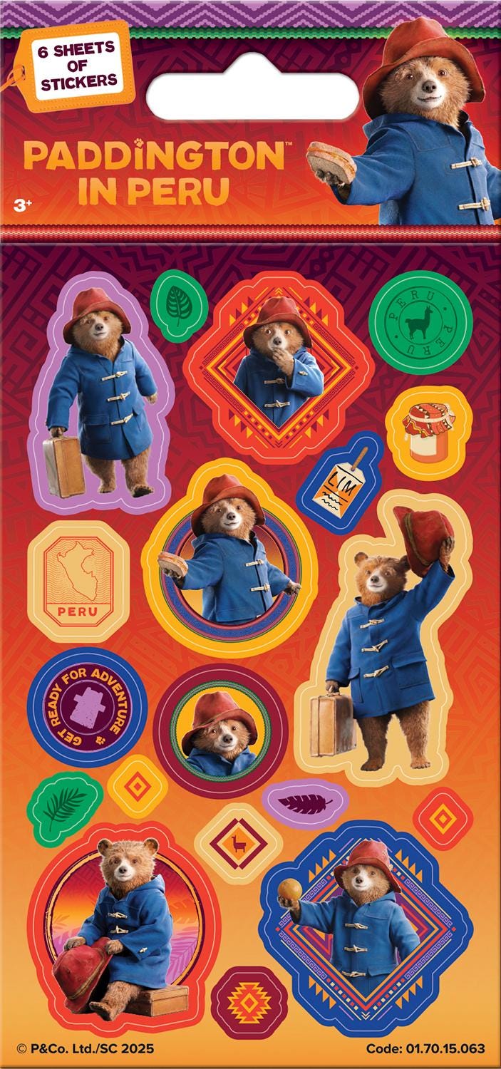 Paddington In Peru The Movie Party Stickers (6 Sheets)